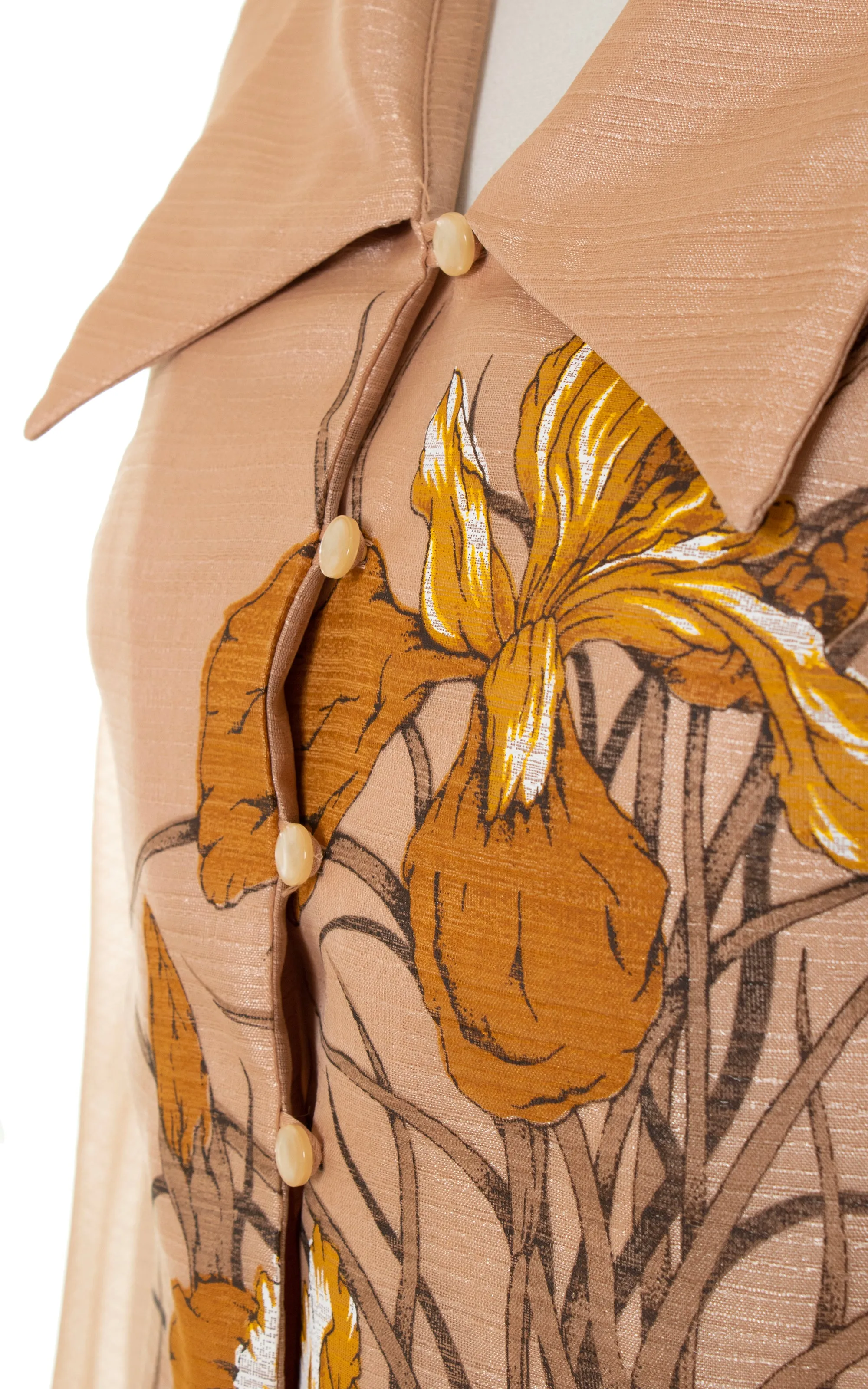 1970s ALFRED SHAHEEN Floral Screen Printed Shift Dress | medium