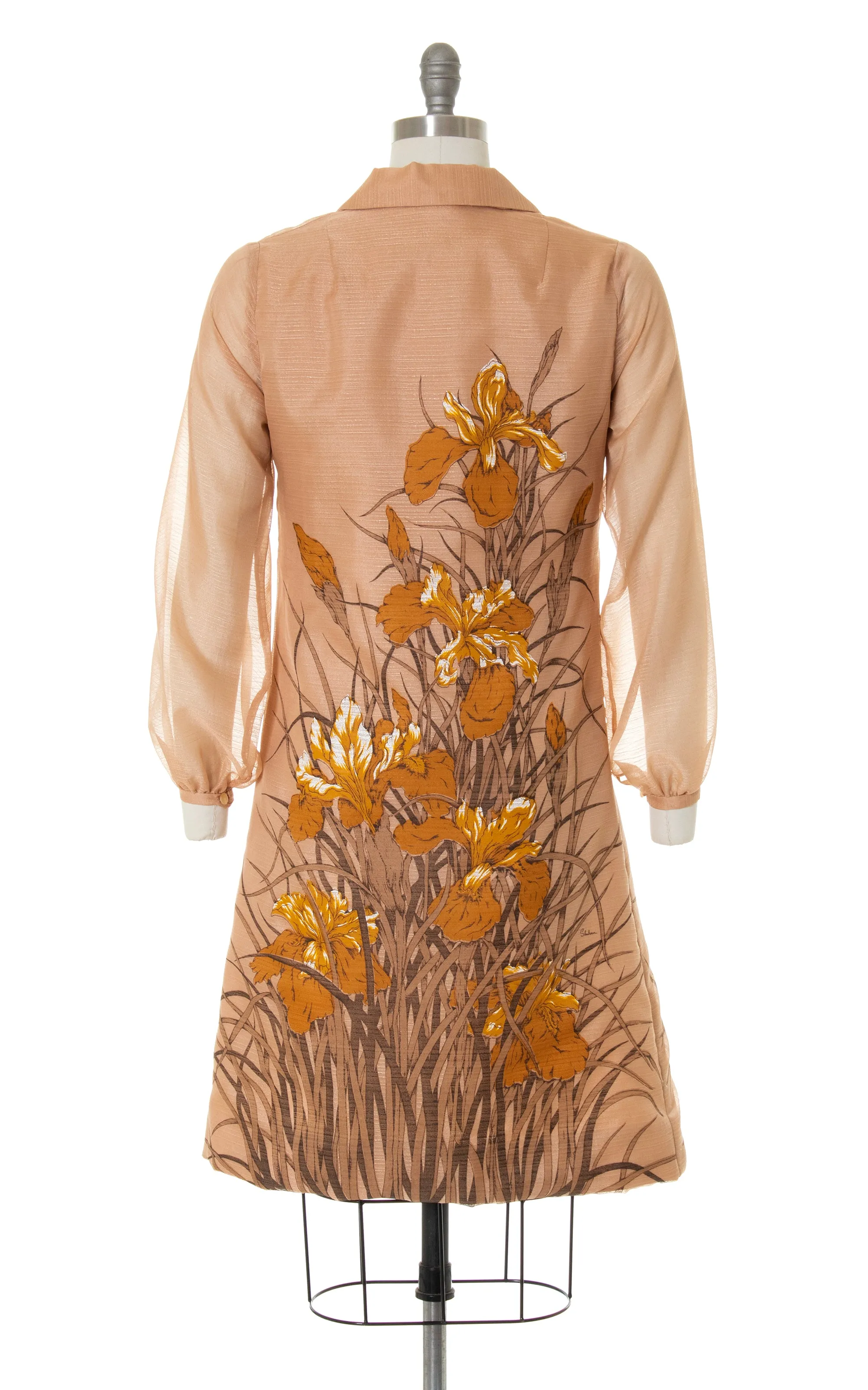 1970s ALFRED SHAHEEN Floral Screen Printed Shift Dress | medium