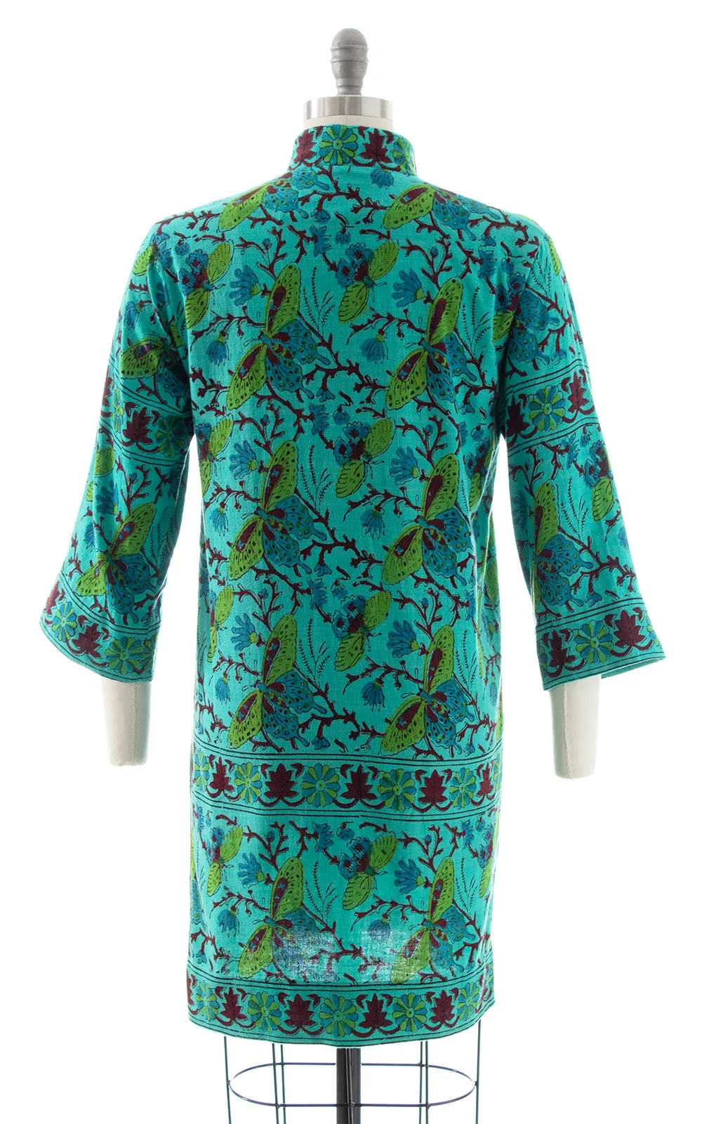 1970s Moth Print Cotton Shift Dress | small