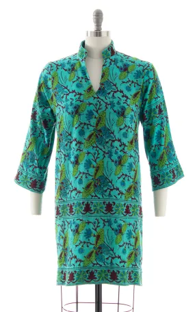 1970s Moth Print Cotton Shift Dress | small