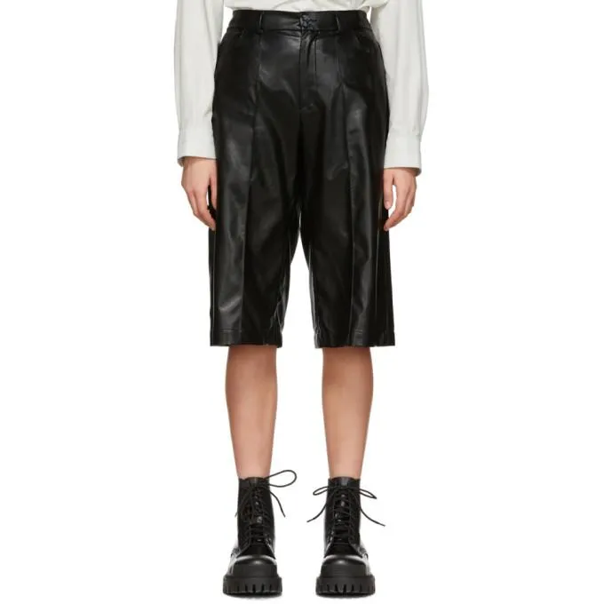 Aeron SSENSE Exclusive Black Faux-Leather Helen Shorts