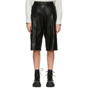 Aeron SSENSE Exclusive Black Faux-Leather Helen Shorts