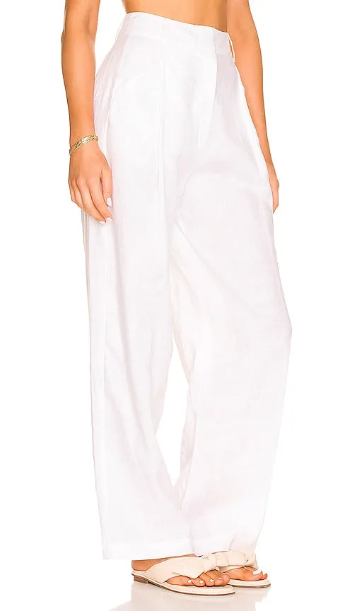 AEXAE Linen Trousers in White