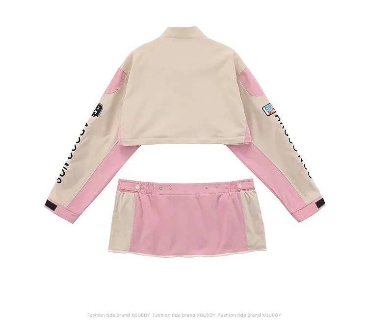 American retro detachable motorcycle baseball jacket women's street Hip Hop trend wild jacket couple casual loose jacket top