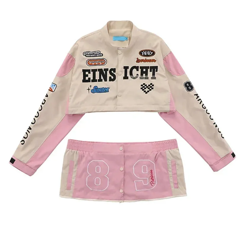 American retro detachable motorcycle baseball jacket women's street Hip Hop trend wild jacket couple casual loose jacket top