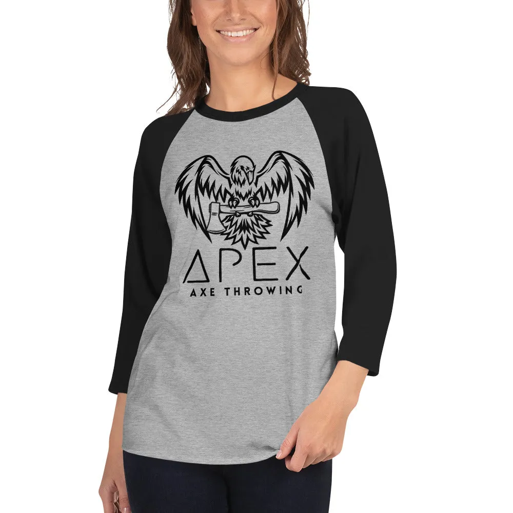 Apex Axe Throwing 3/4 sleeve raglan shirt