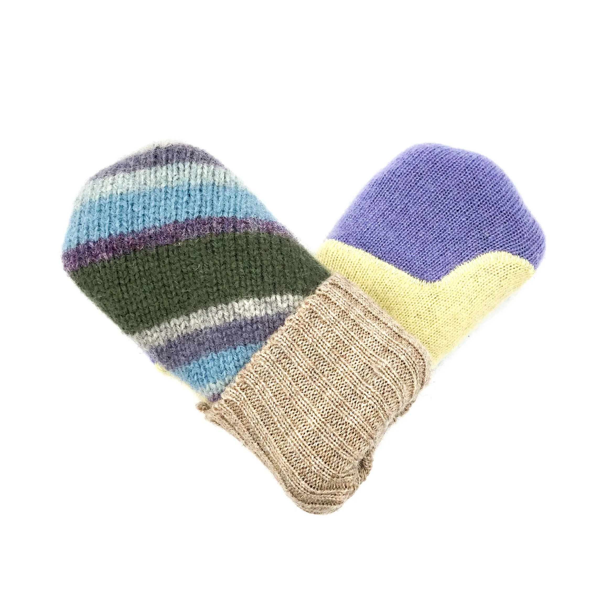 Baby Wool Sweater Mittens | Stripes