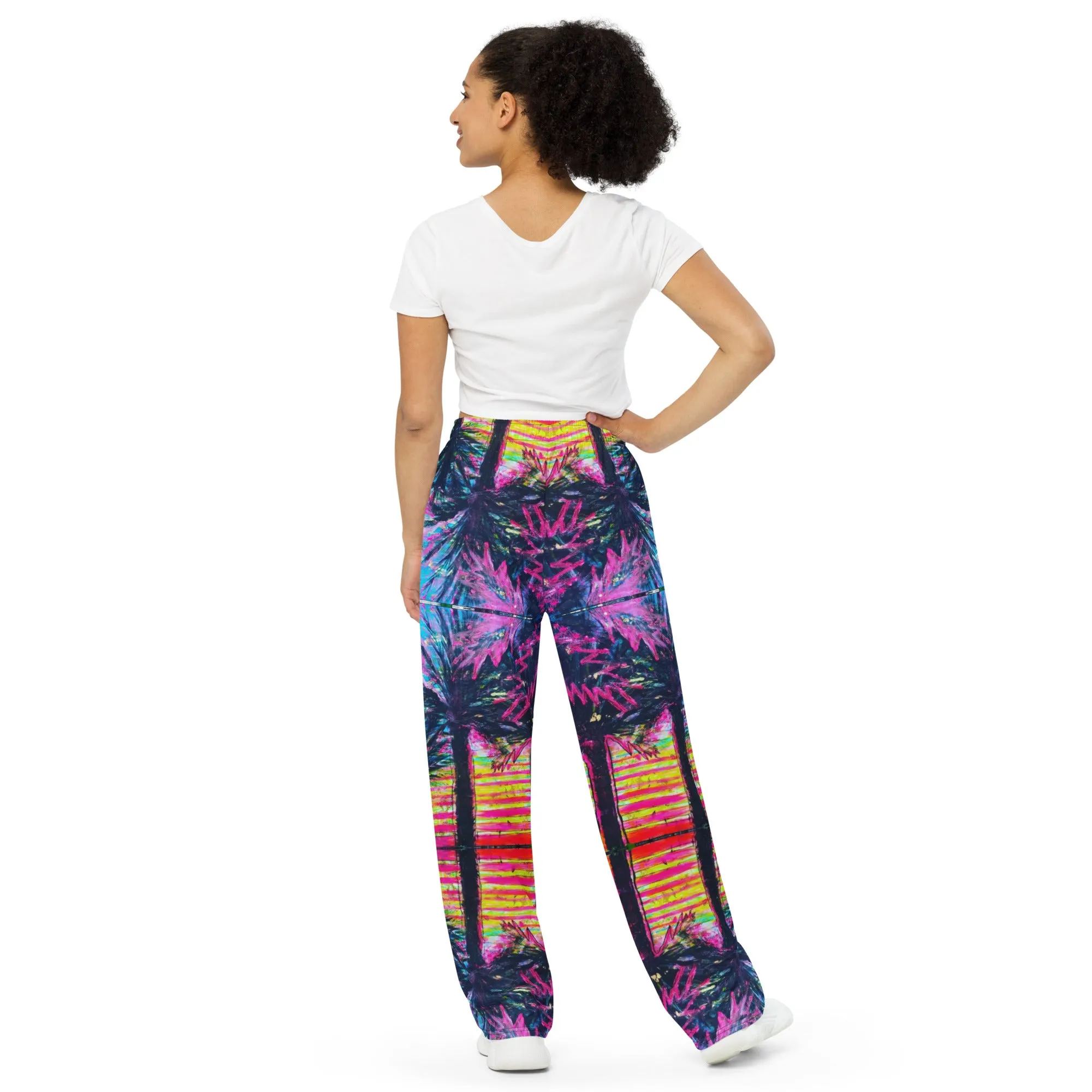 Barcelona All-Over Print Unisex Wide-Leg Pants