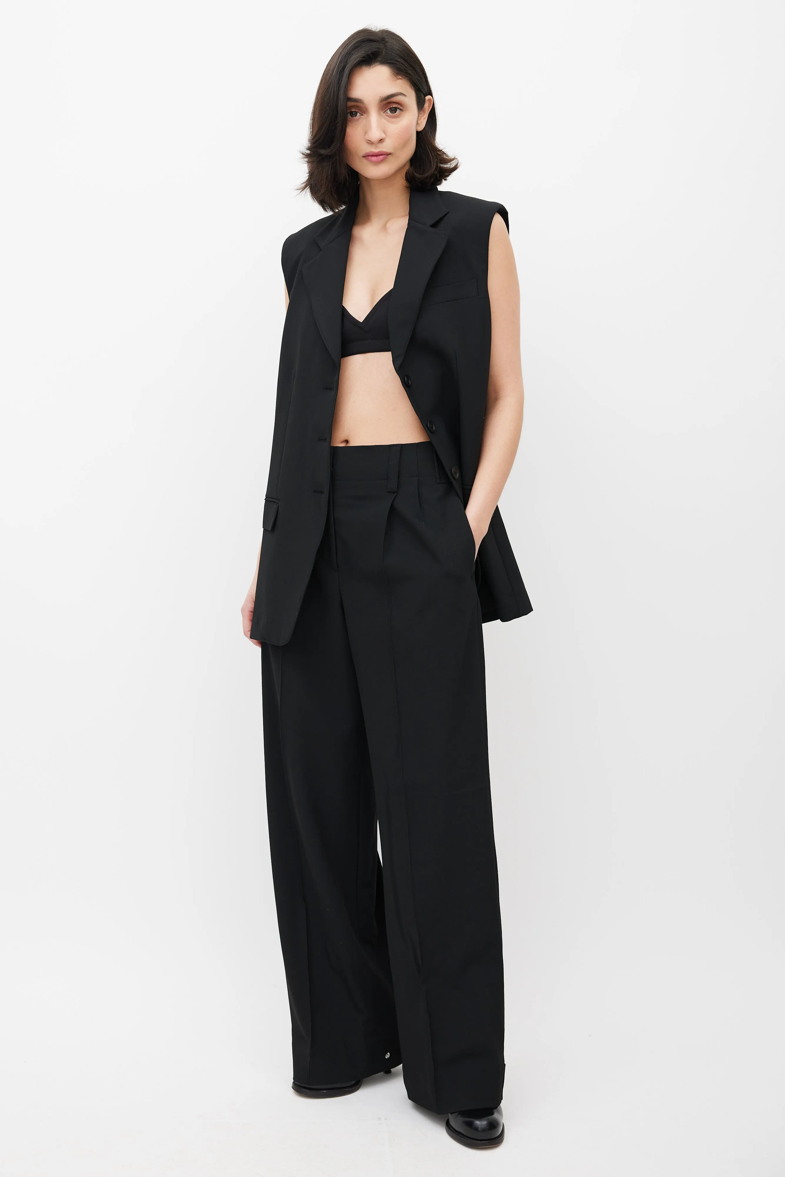 Black Ulla Wide Leg Trouser