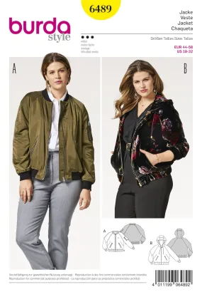 Burda Pattern 6489 Misses' Hooded Jacket (18-32)