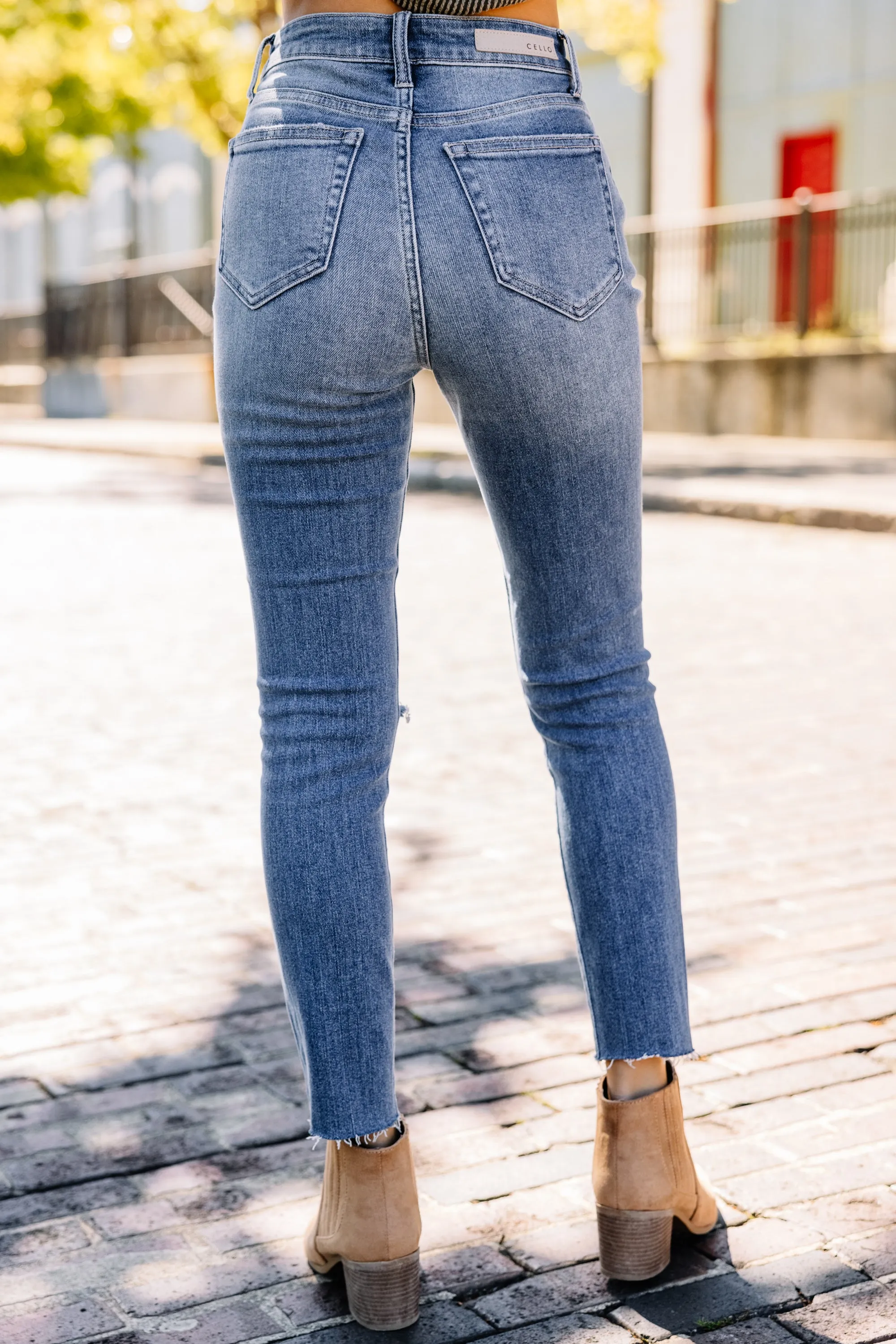 Can't Hide Medium Wash Distressed Jeans