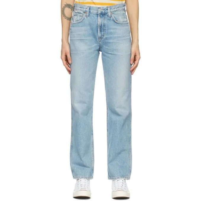 Citizens of Humanity Blue Daphne High-Rise Stovepipe Jeans