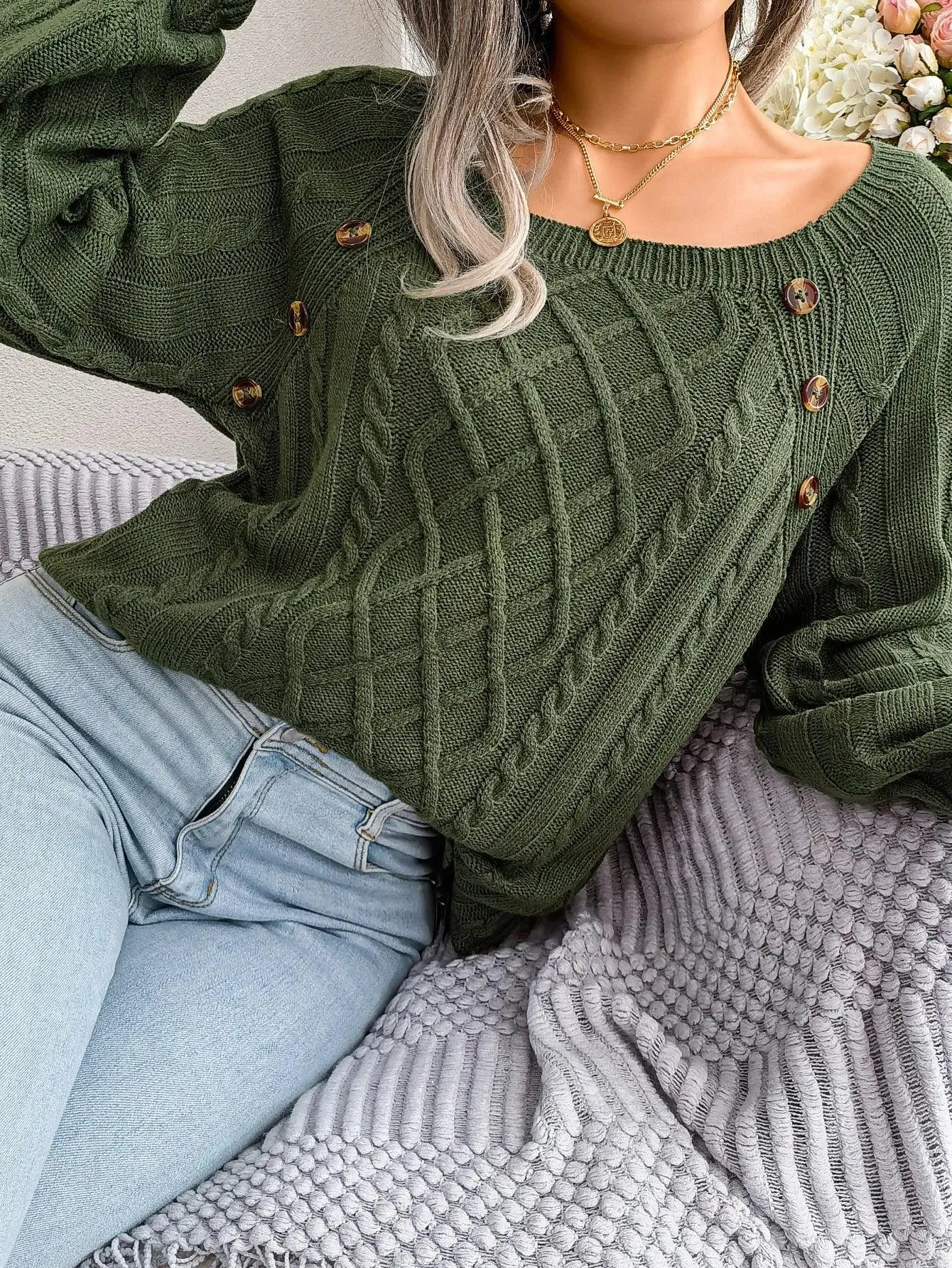Classic Comfort Square Neck Sweater