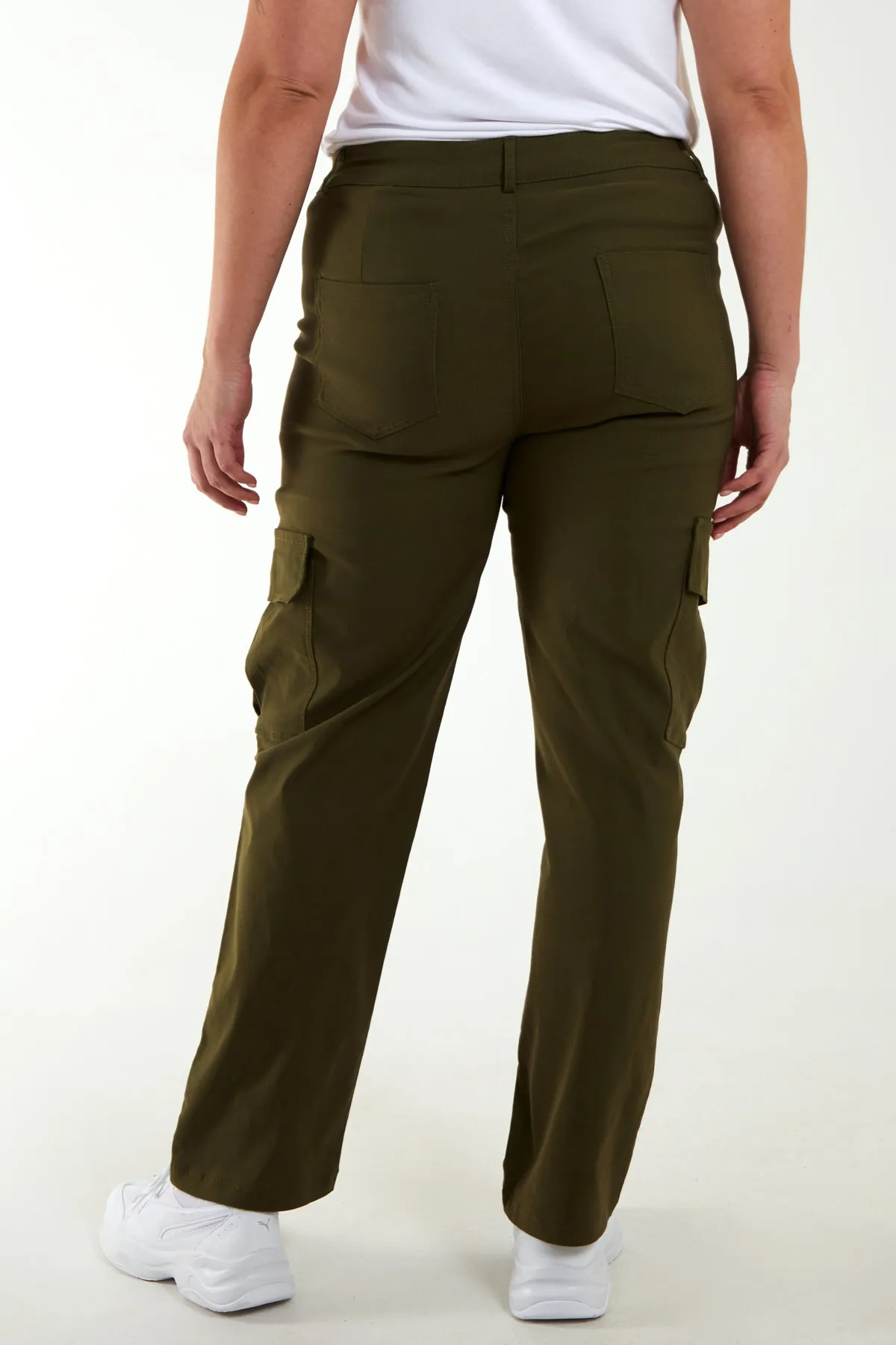 Curve Straight Leg Pocket Detail Cargo Jeans
