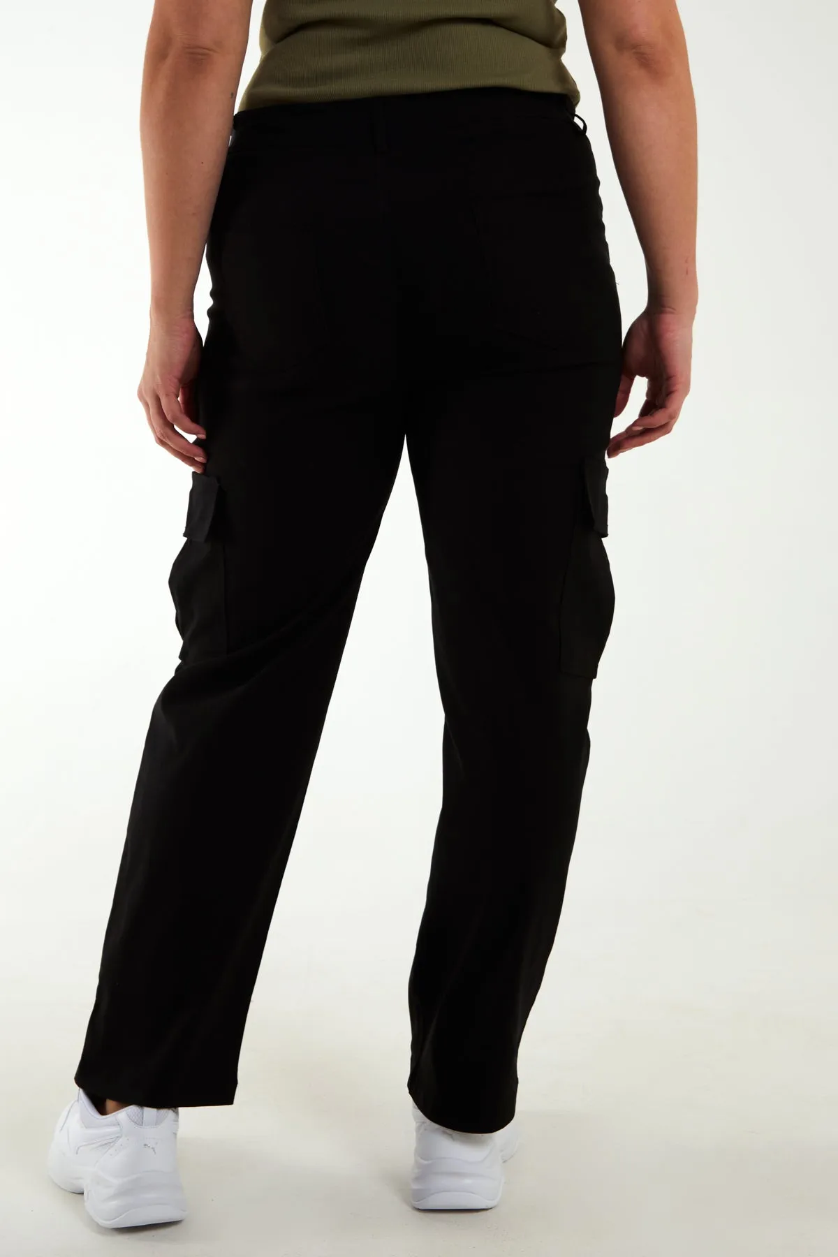 Curve Straight Leg Pocket Detail Cargo Jeans
