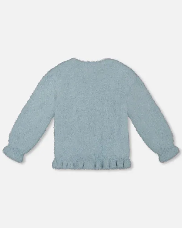 Deux Par Deux Girls Knit Sweater  G20GT72-420  Aqua Sea *