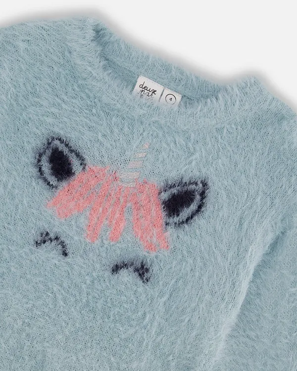 Deux Par Deux Girls Knit Sweater  G20GT72-420  Aqua Sea *