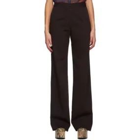 Dries Van Noten Brown Twill Oversized Trousers