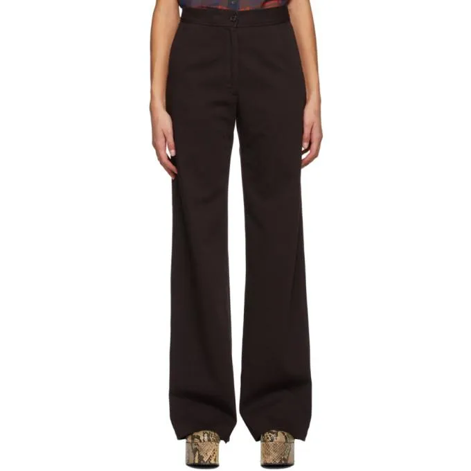 Dries Van Noten Brown Twill Oversized Trousers