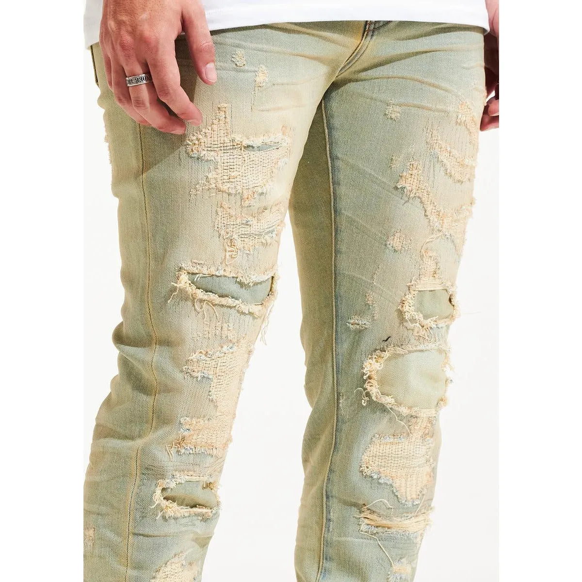 Embellish Cast Ripped Light Blue Jeans (EMBSP22-114)