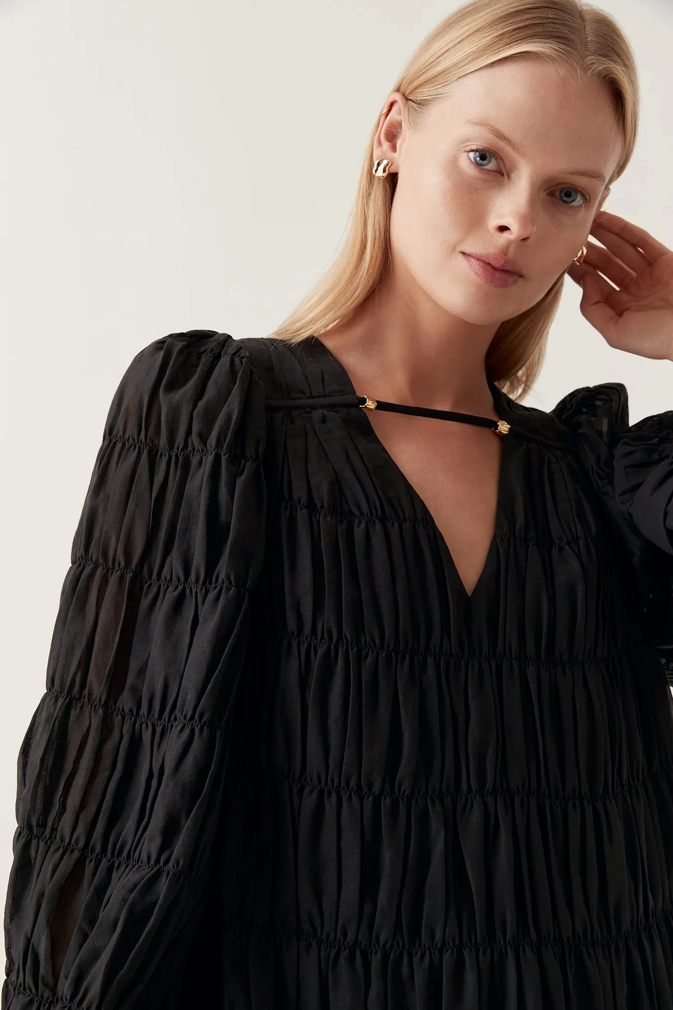 Evelina Ruched Mini Dress