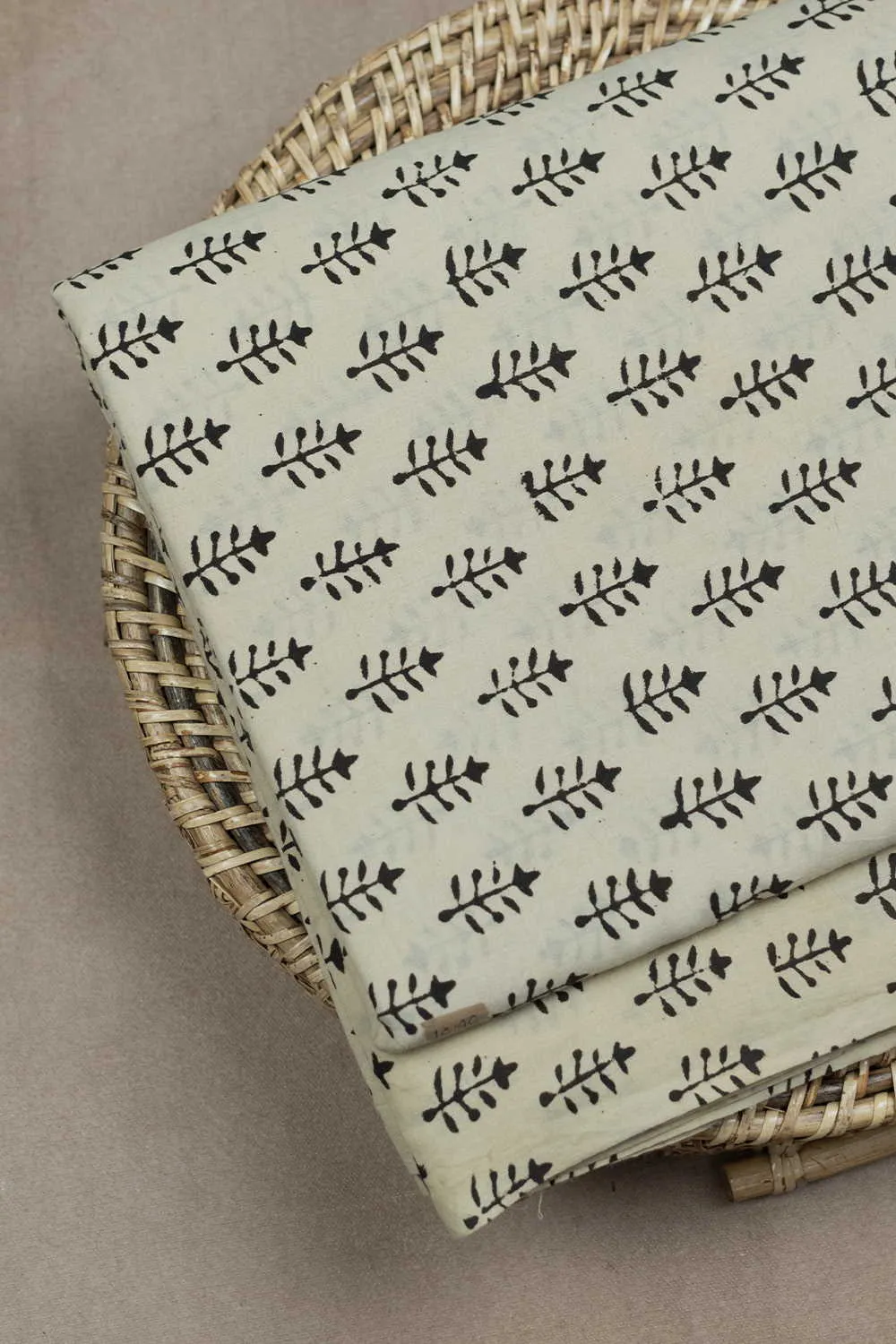 Florets on Cream Bagru Cotton Fabric