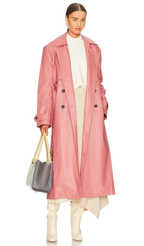 Free People Morrison Trench in Pink