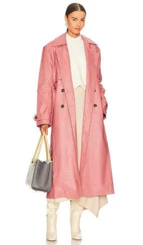 Free People Morrison Trench in Pink