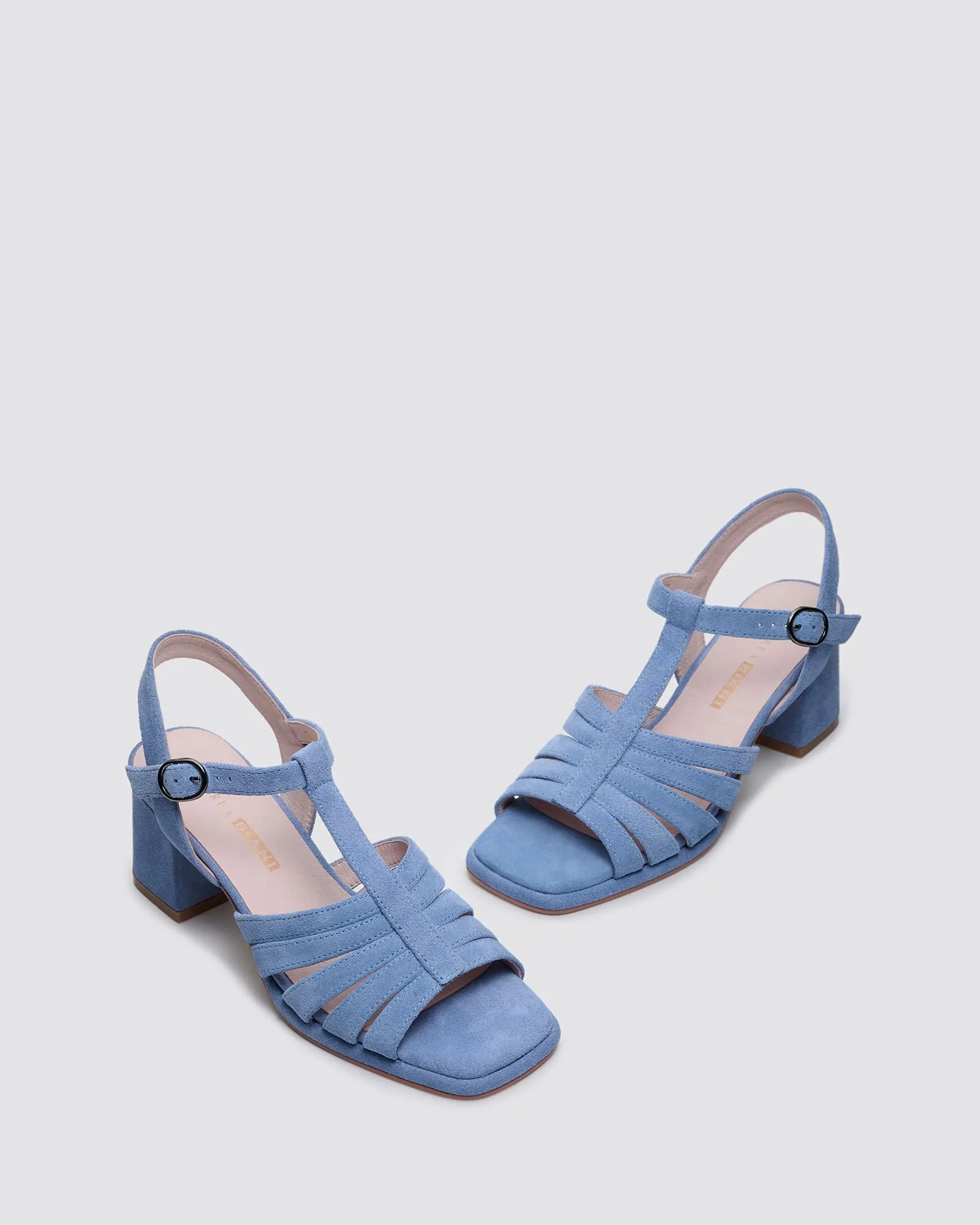 IRIS BLOCK HEELS DENIM SUEDE