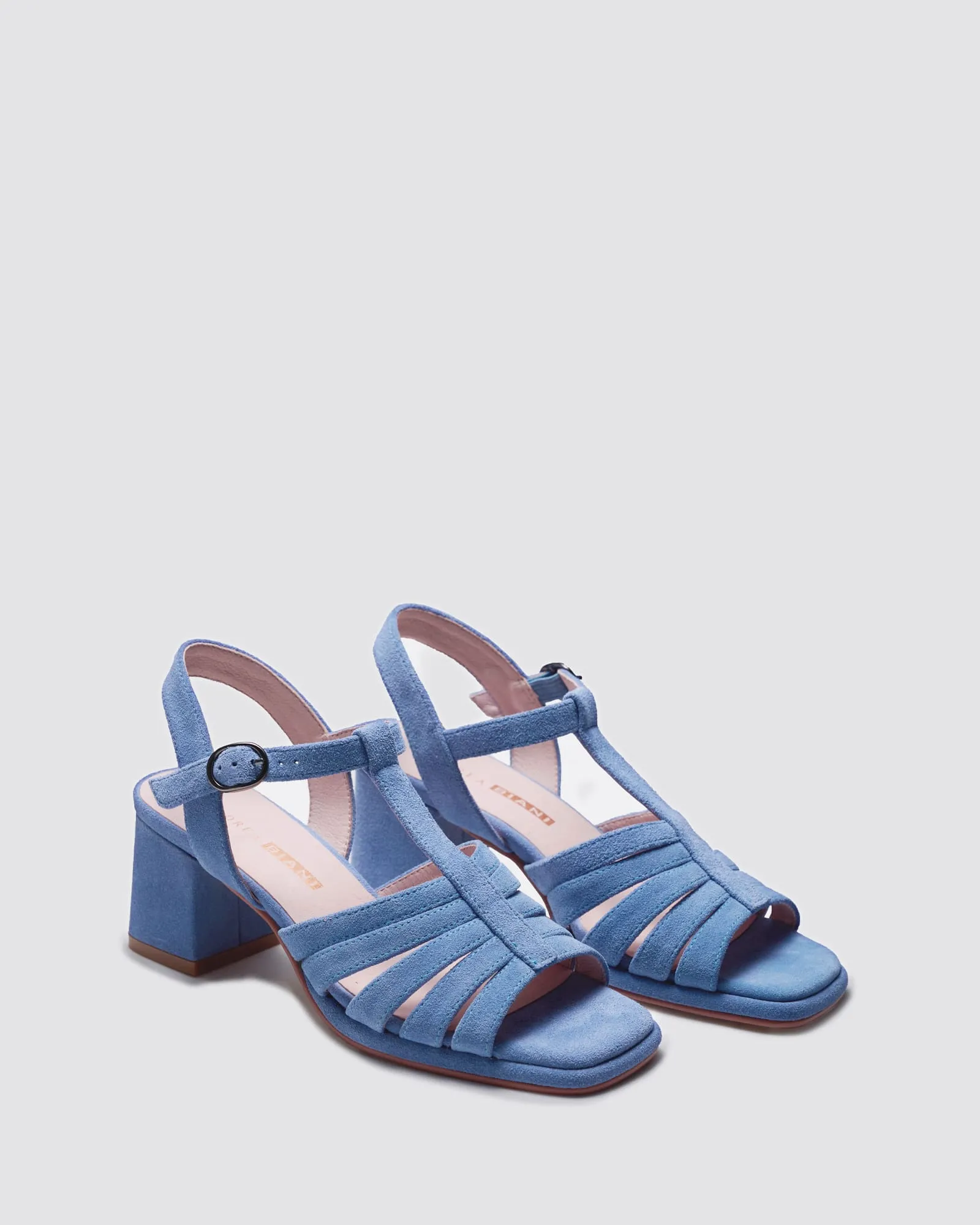 IRIS BLOCK HEELS DENIM SUEDE