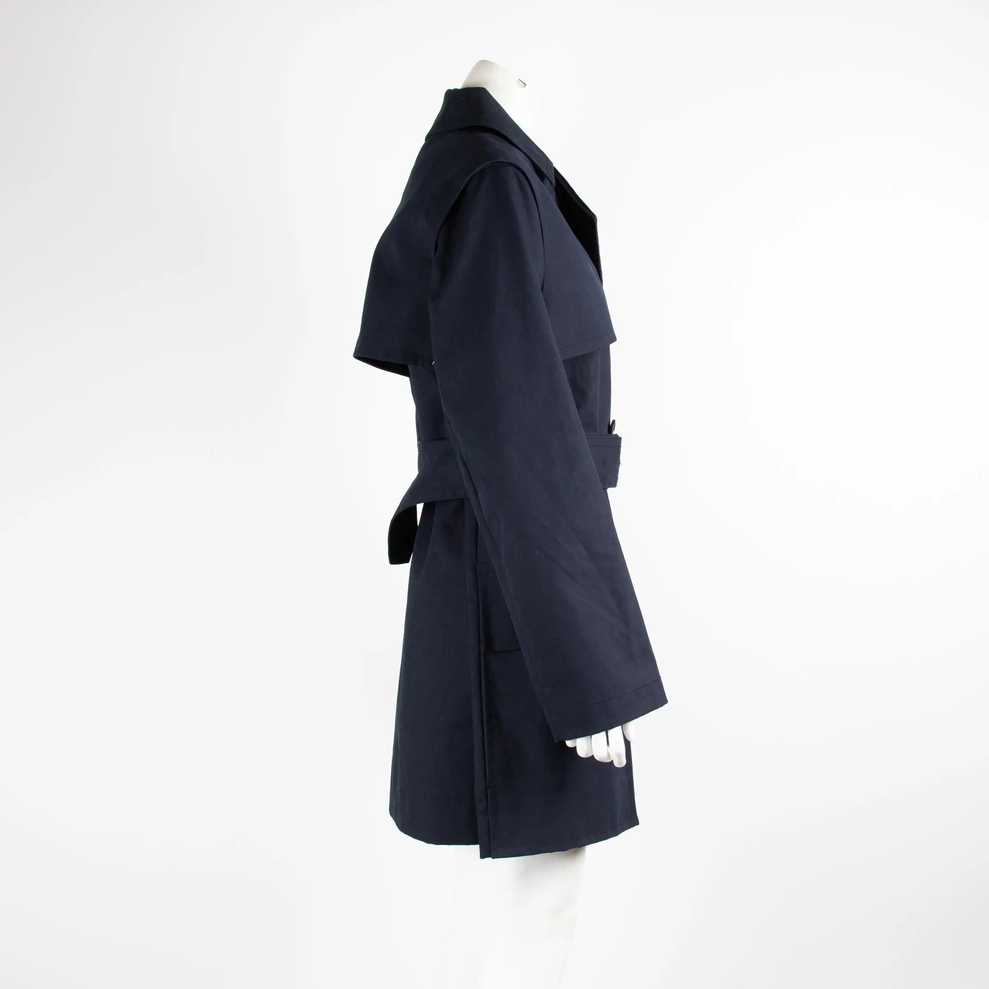 Joseph Navy Double-Breasted Trench Coat