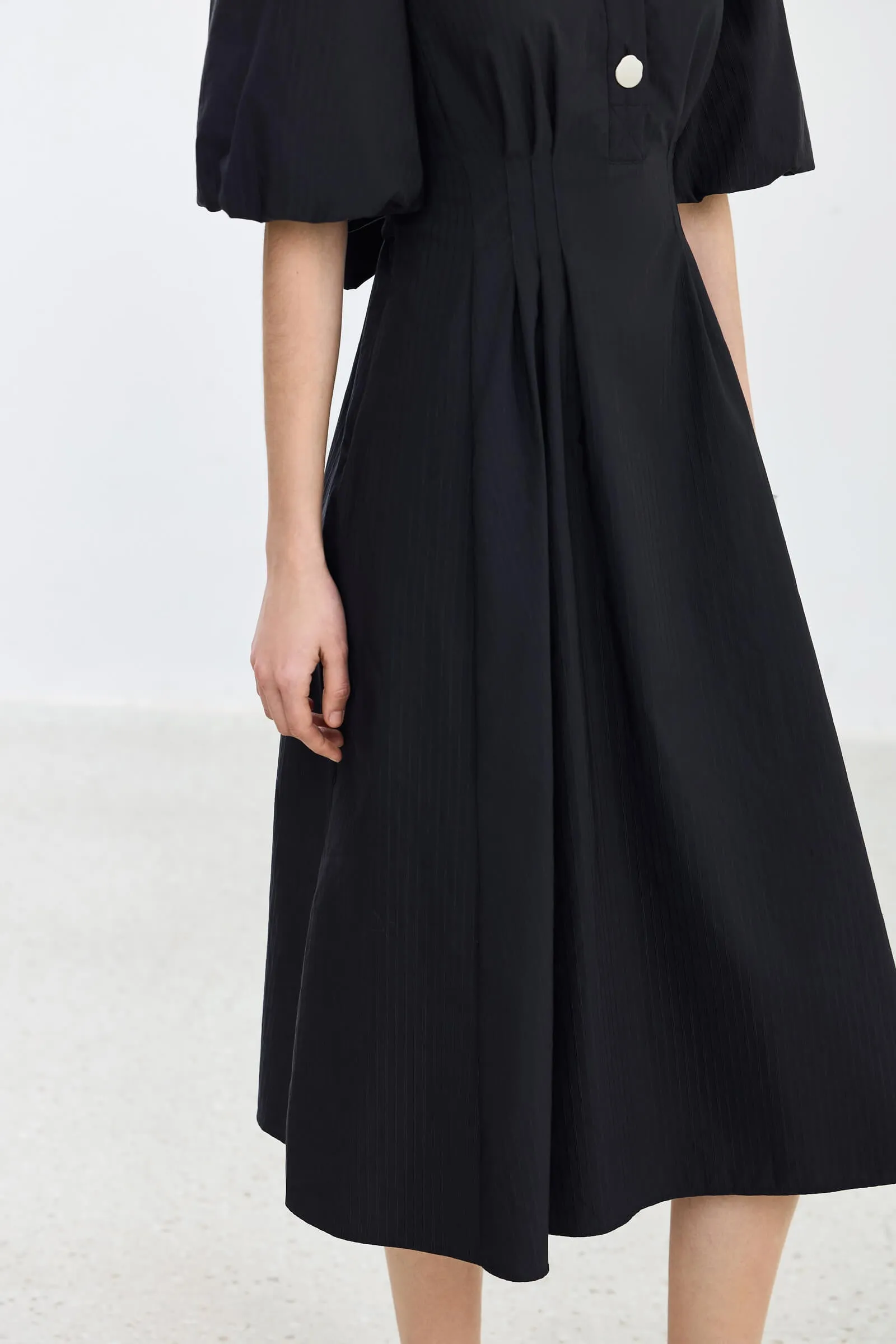 LILY Puff Sleeve Cinched Waist Dress