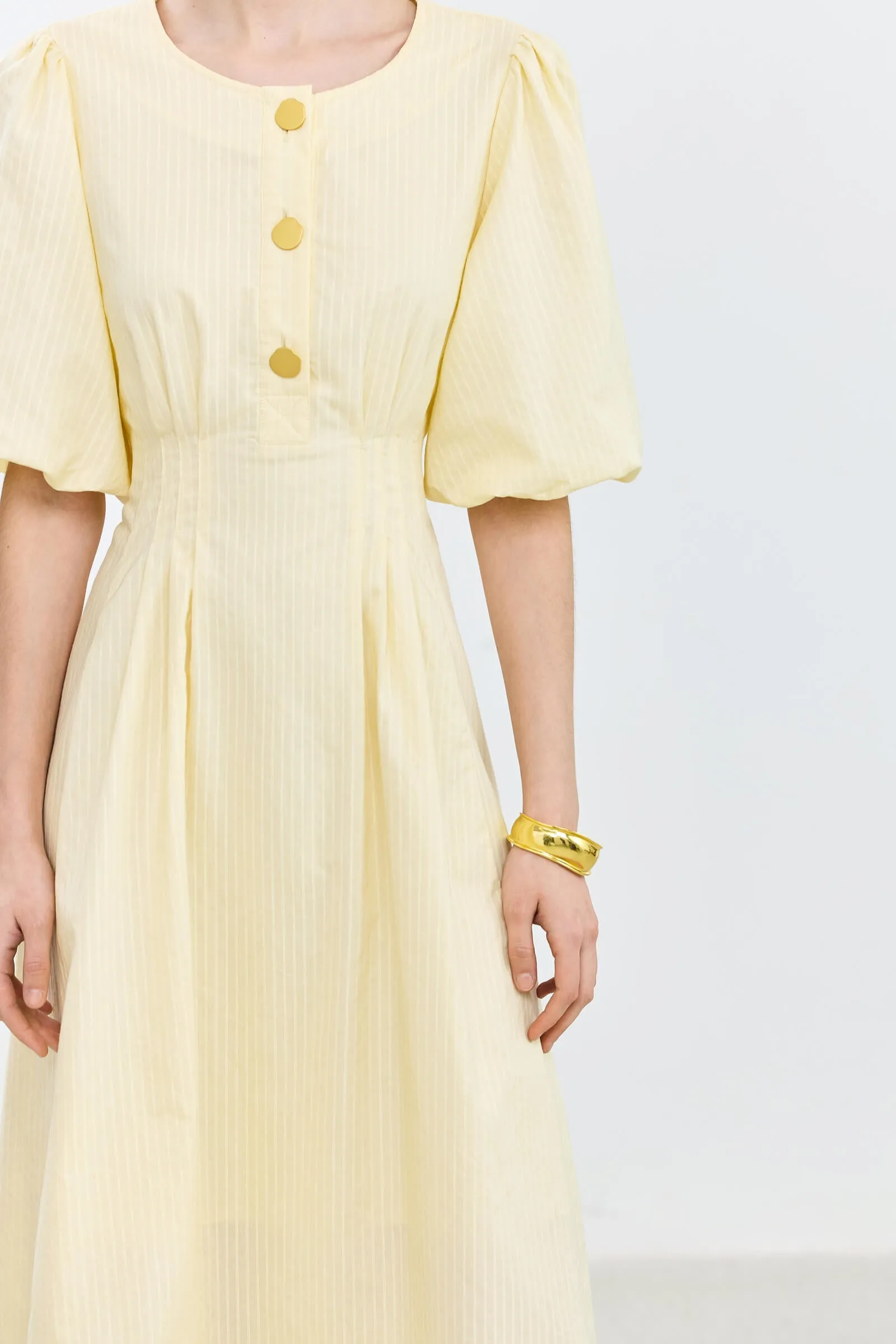 LILY Puff Sleeve Cinched Waist Dress
