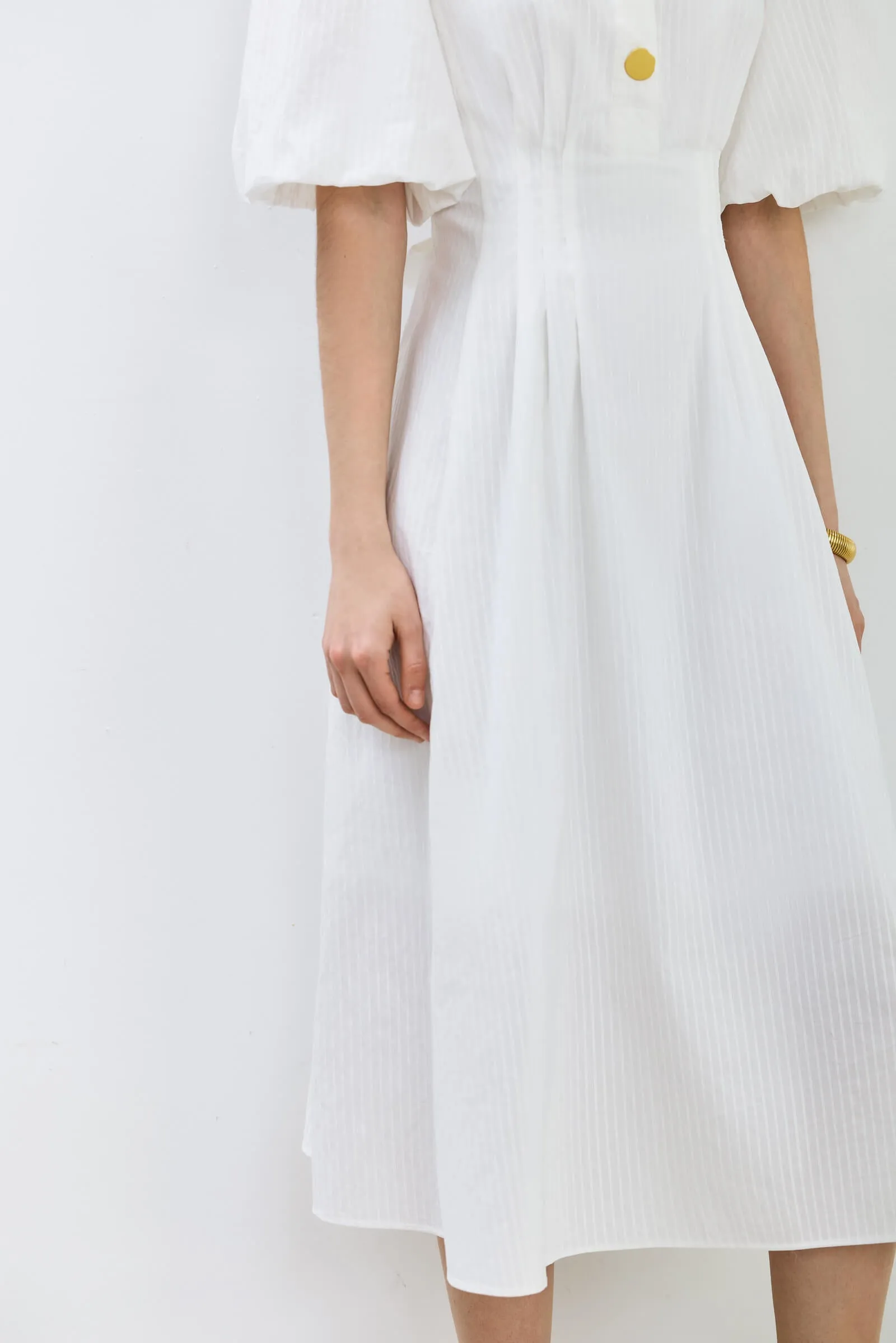 LILY Puff Sleeve Cinched Waist Dress
