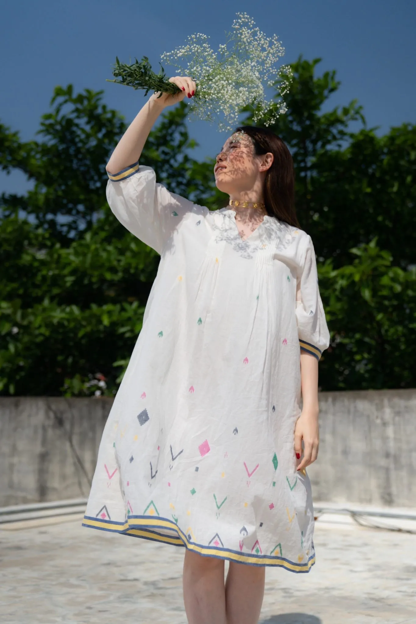 Marrakesh - Jamdani Knee Length Dress