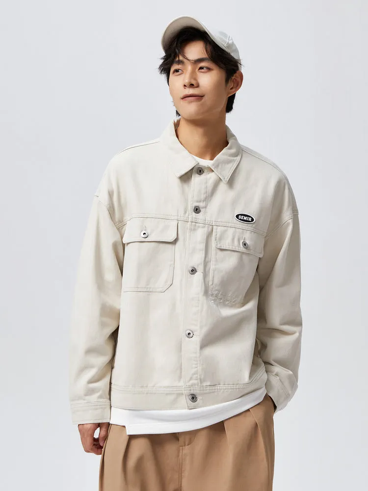 Men's Light Brushed Twill Loose Cotton Jacket