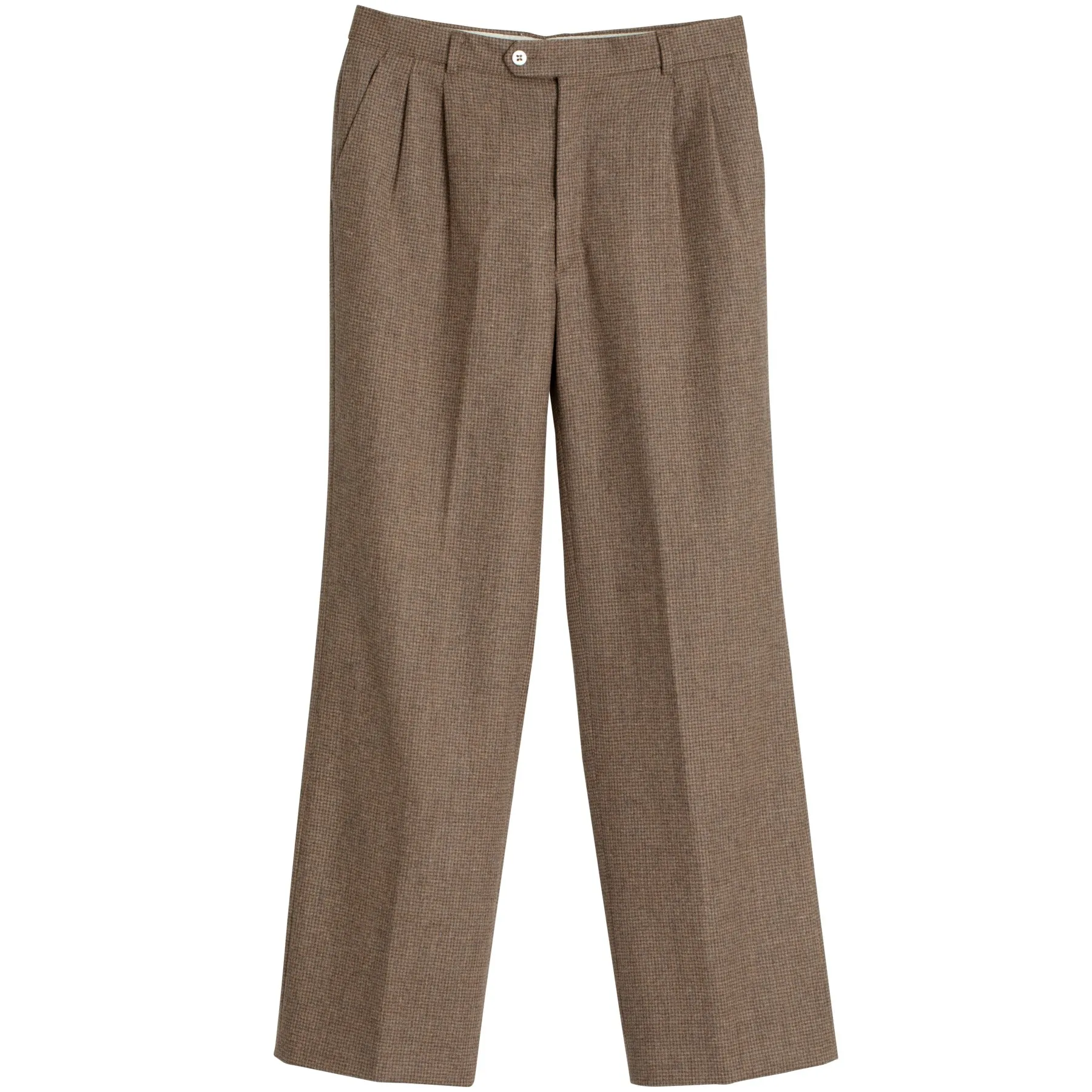 Mid-Century, Worsted Wool, Micro-Houndstooth, Wide Leg