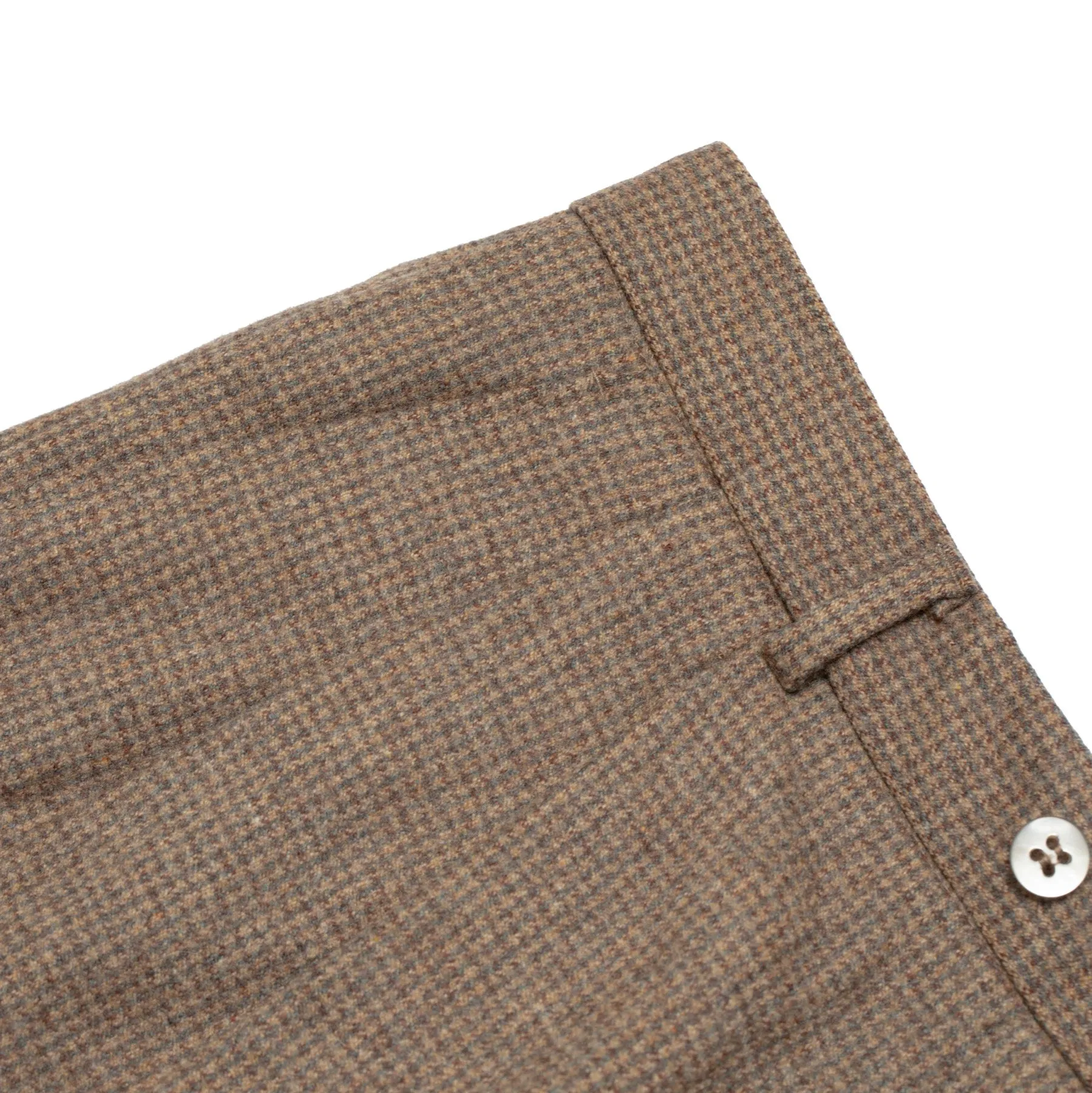 Mid-Century, Worsted Wool, Micro-Houndstooth, Wide Leg