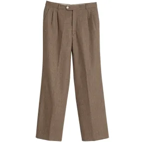 Mid-Century, Worsted Wool, Micro-Houndstooth, Wide Leg