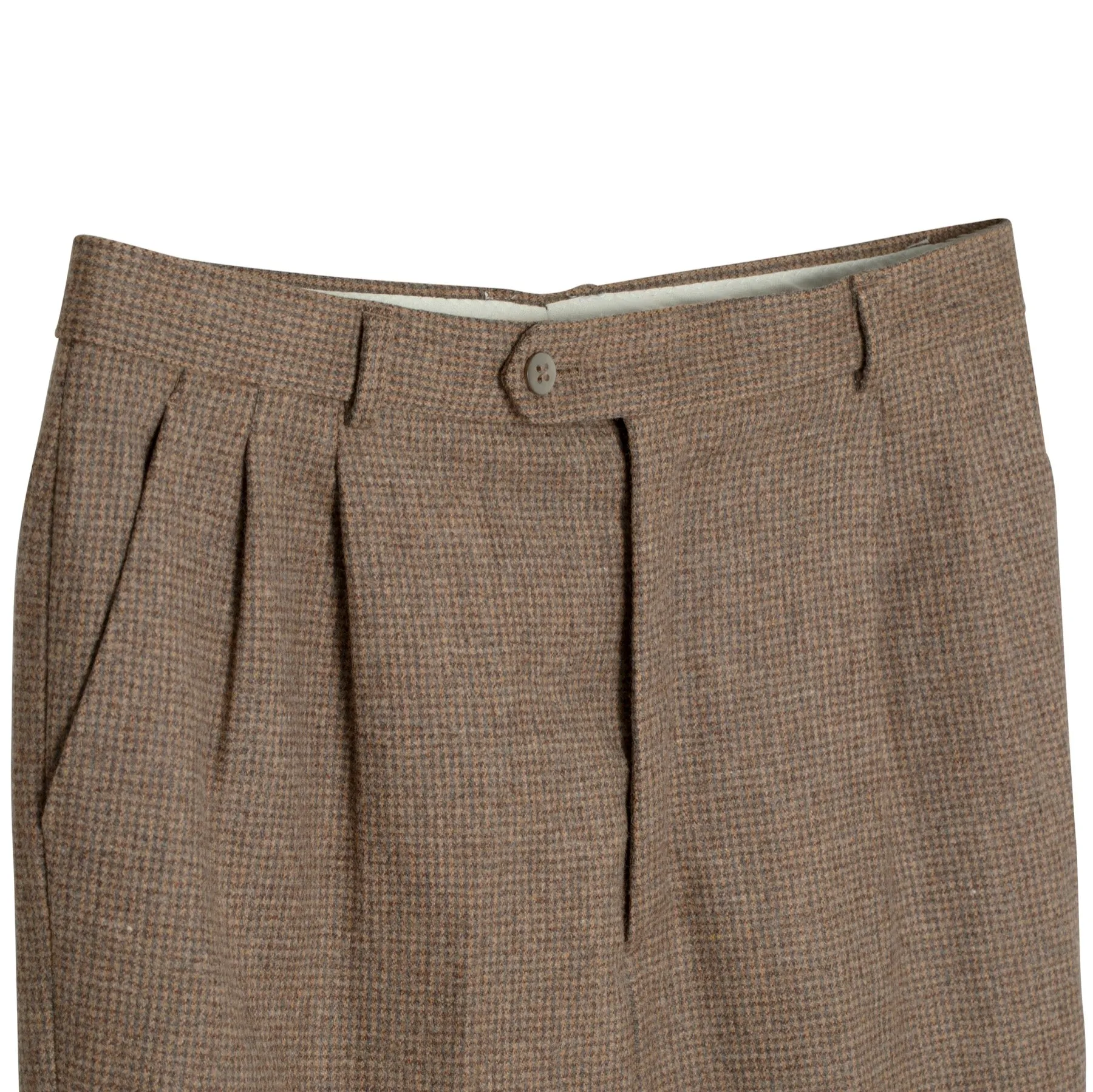 Mid-Century, Worsted Wool, Micro-Houndstooth, Wide Leg