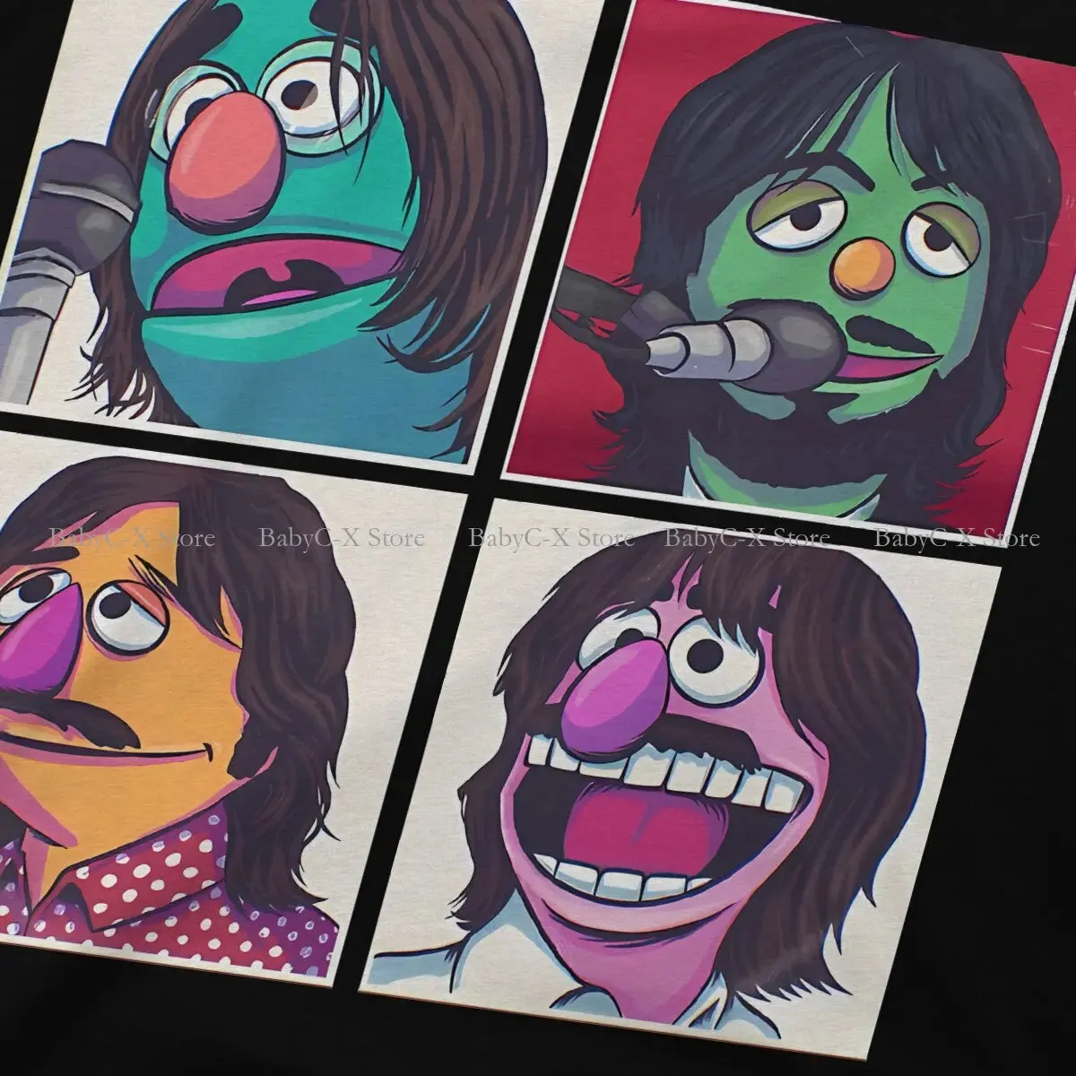 Muppet Muppet Fashion TShirts The Beatle Band Male Harajuku Tops T Shirt O Neck