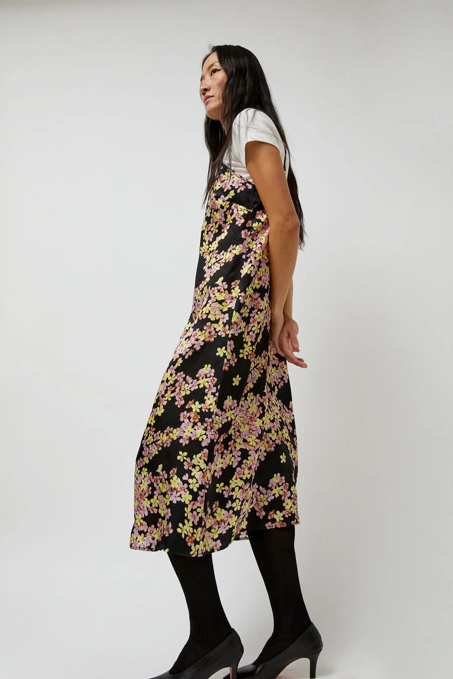 No.6 Sam Slip Dress in Black Pansy