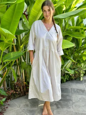 paige dress - almond cotton