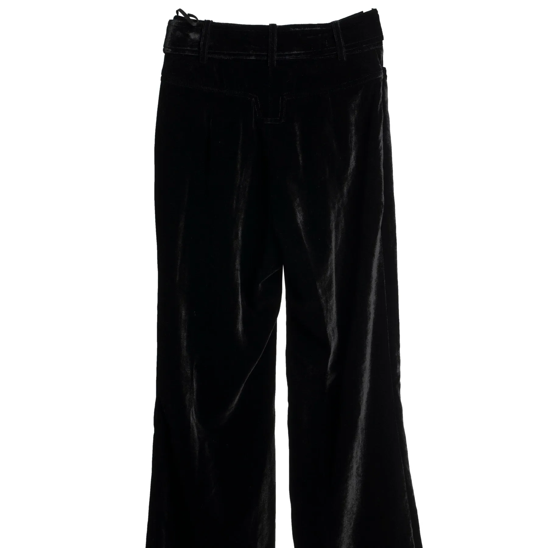Plush Velvet Precision Drape Tailored Palazzo Pants