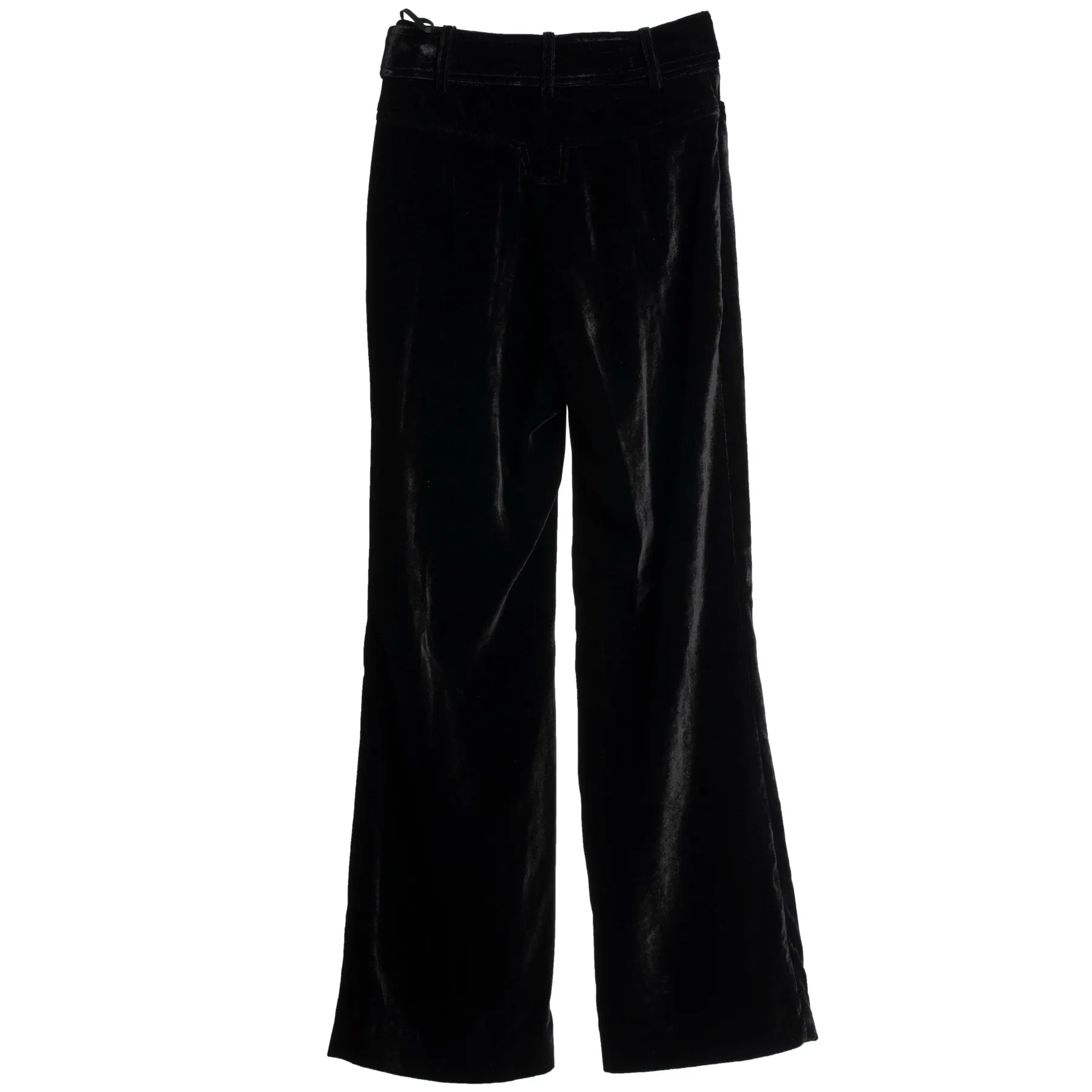 Plush Velvet Precision Drape Tailored Palazzo Pants