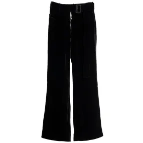 Plush Velvet Precision Drape Tailored Palazzo Pants