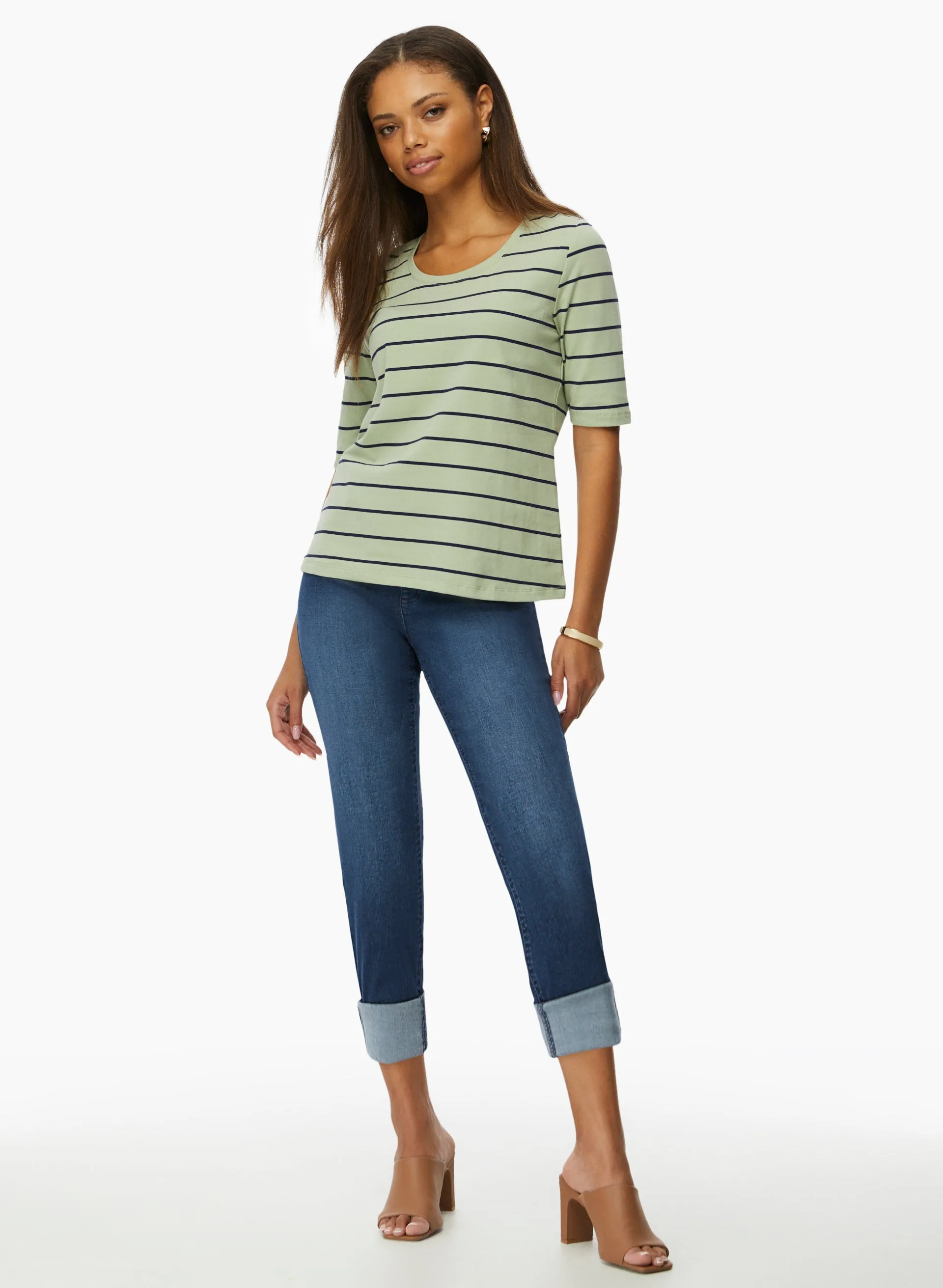 Pull-On Denim Capris