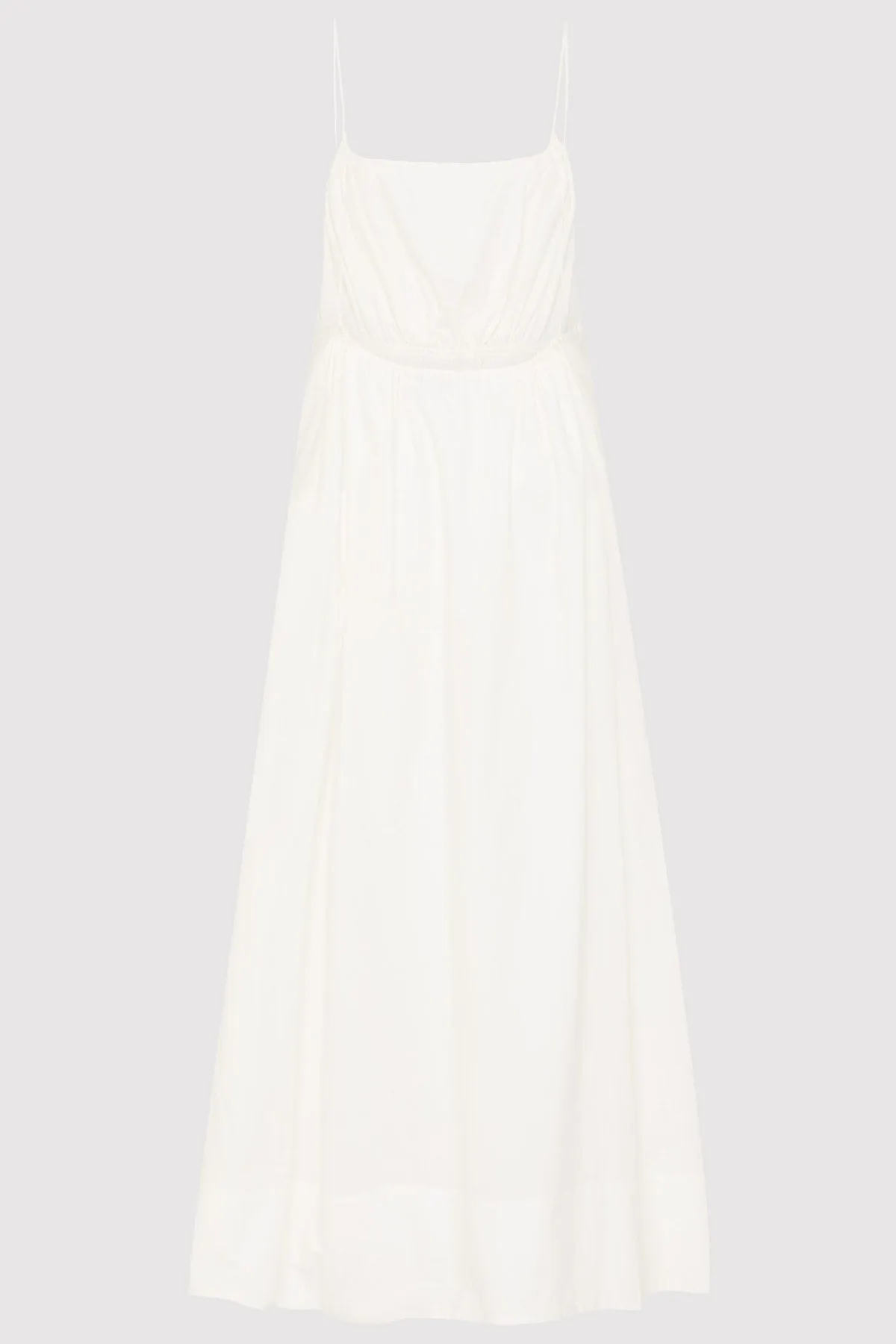 Relaxed Drawstring Dress - White
