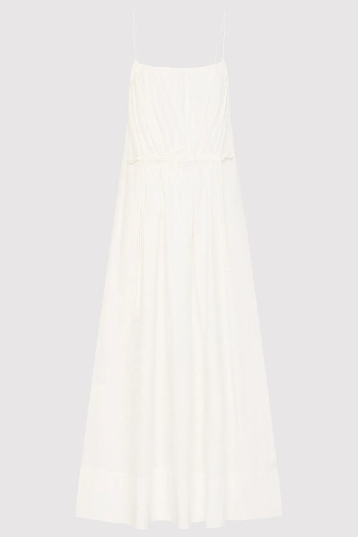 Relaxed Drawstring Dress - White