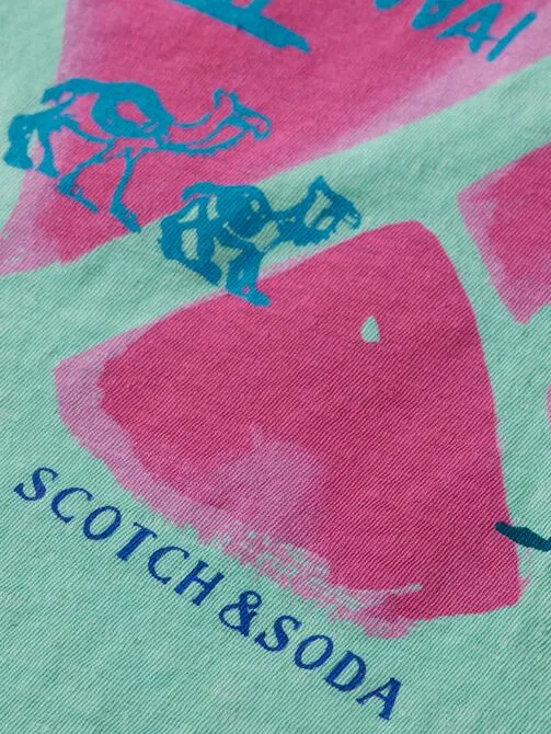 Scotch and Soda City Artwork Print Tee - Bay Green